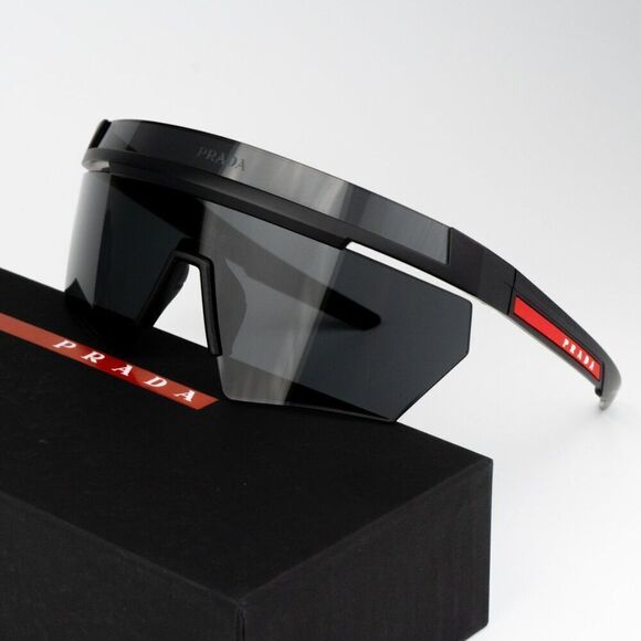 NEW Prada Linea Rossa PS01YS 1BO06F Matte Black Grey Unisex Sunglasses - Picture 4 of 13